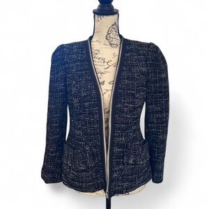 Nanette Lepore Elegant Black Tweed Women's Jacket